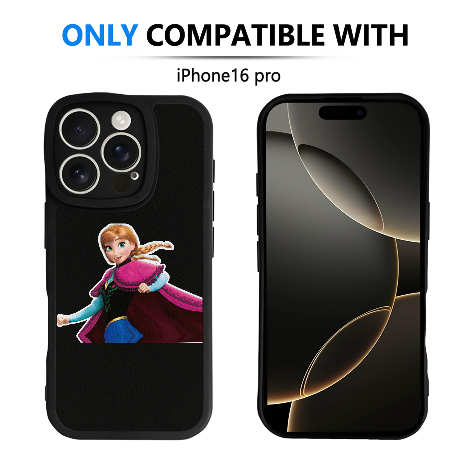 （画像用） アナと雪の女王 アンナ エルサ Frozen Anna Elsa 【iPhone 16シリーズ対応】シリコンスマホケース（レザー調） 材質：シリコン